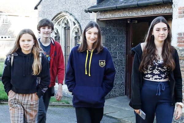 And My Teenagers? — a group of teenagers outside St Mary's